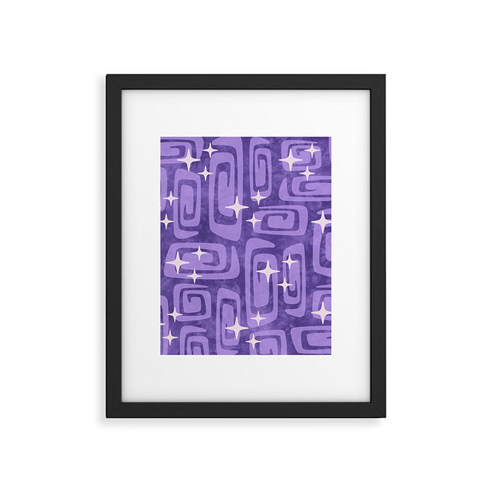 Mid Century Modern Cosmic Galaxies 584 Purple Framed Art Print Gallery Image 1
