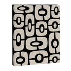 Mid Century Modern Cosmic Abstract 364 Black and Linen White Canvas Print Gallery Image 8