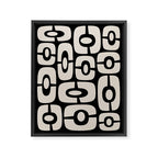 Mid Century Modern Cosmic Abstract 364 Black and Linen White Framed Canvas Print Gallery Image 8