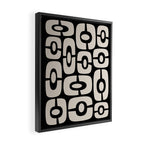 Mid Century Modern Cosmic Abstract 364 Black and Linen White Framed Canvas Print Gallery Image 2