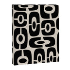 Mid Century Modern Cosmic Abstract 363 Black and Linen White Canvas Print Gallery Image 8