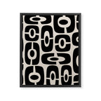 Mid Century Modern Cosmic Abstract 363 Black and Linen White Framed Canvas Print Gallery Image 8