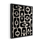 Mid Century Modern Cosmic Abstract 363 Black and Linen White Framed Canvas Print Gallery Image 2