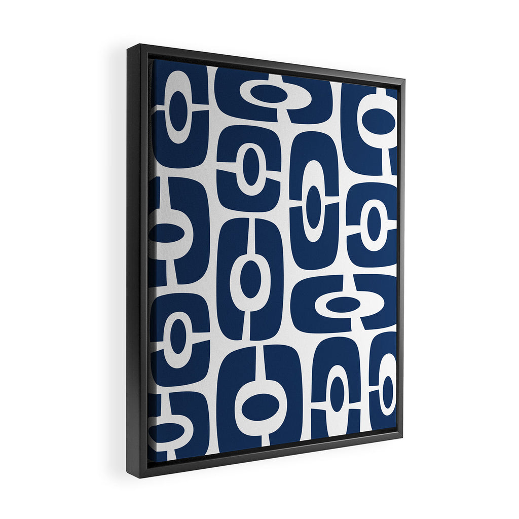 Mid Century Modern Decorating 241 Navy Blue Framed Canvas Print Gallery Image 2