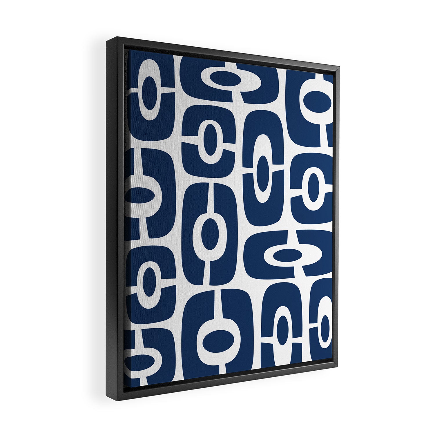 Mid Century Modern Decorating 241 Navy Blue Framed Canvas Print Gallery Image 2