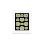 Mid Century Modern Decoration 236 Black Beige and Olive Green Art Print Gallery Image 1