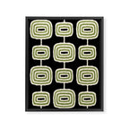 Mid Century Modern Decoration 236 Black Beige and Olive Green Framed Canvas Print Gallery Image 8