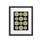 Mid Century Modern Decoration 236 Black Beige and Olive Green Framed Art Print Gallery Image 6