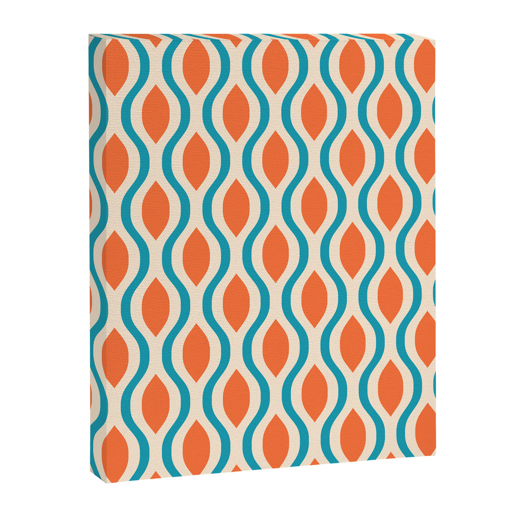 Mid Century Modern Decoration 442 Orange Beige and Turquoise Canvas Print Gallery Image 8