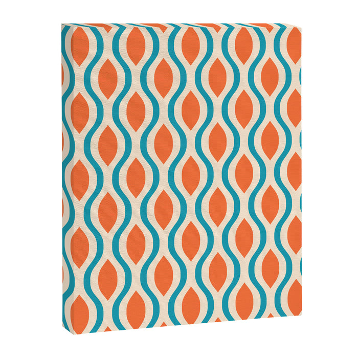 Mid Century Modern Decoration 442 Orange Beige and Turquoise Canvas Print Gallery Image 1