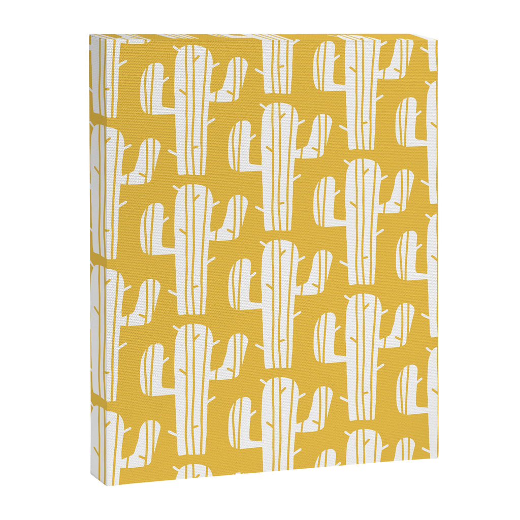 Mid Century Modern Desert Cactus Pattern 835 Yellow Canvas Print Gallery Image 8