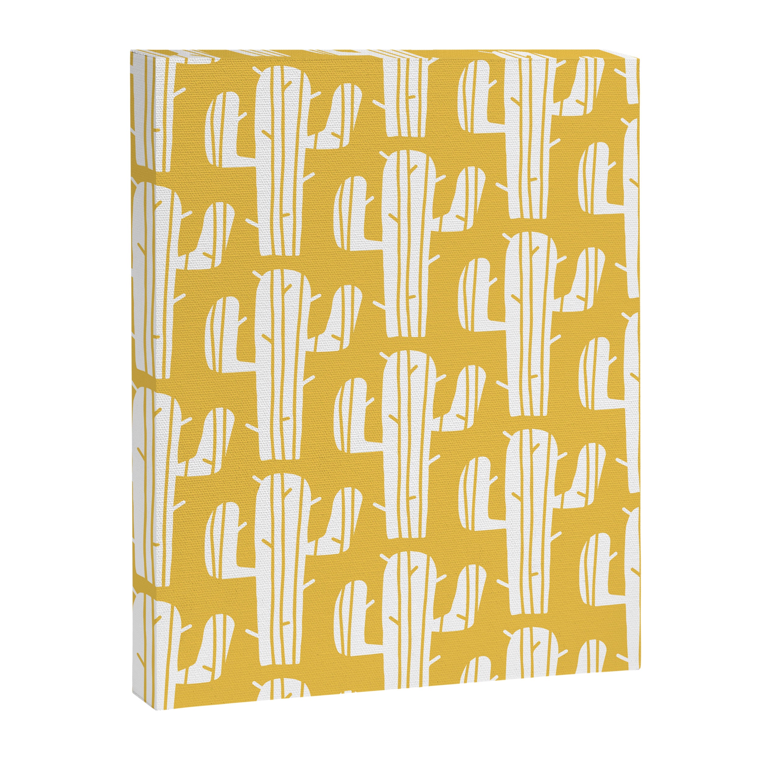 Mid Century Modern Desert Cactus Pattern 835 Yellow Canvas Print Gallery Image 8