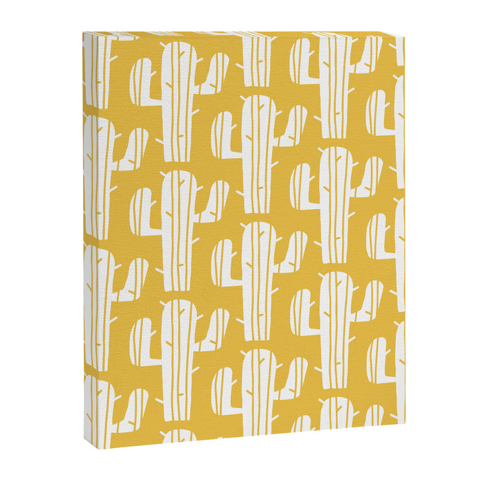 Mid Century Modern Desert Cactus Pattern 835 Yellow Canvas Print Gallery Image 1