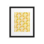 Mid Century Modern Desert Cactus Pattern 835 Yellow Framed Art Print Gallery Image 6