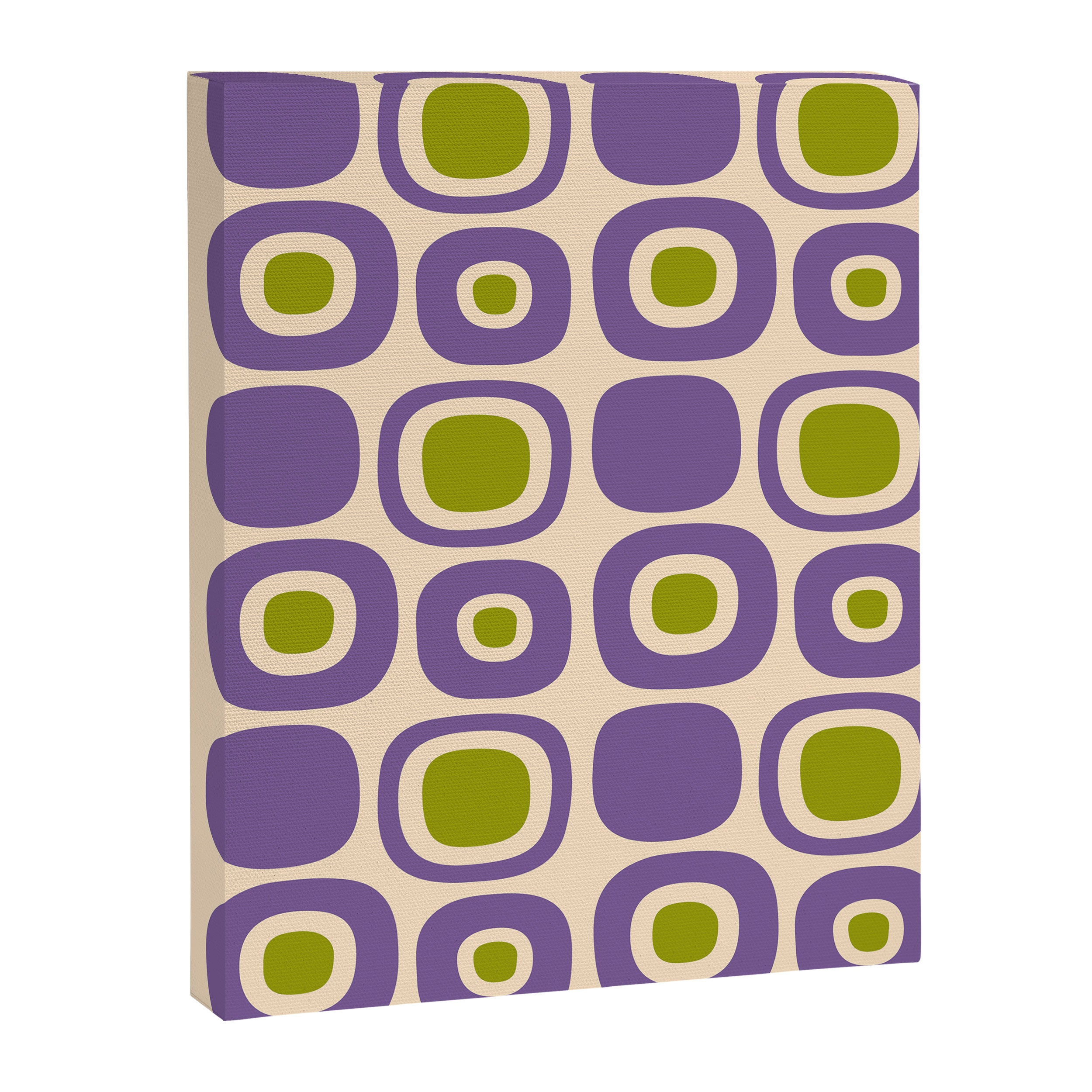 Mid Century Modern Garden Path Pattern 339 Purple and Olive Green Canvas Print Gallery Image 8