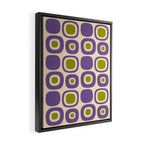 Mid Century Modern Garden Path Pattern 339 Purple and Olive Green Framed Canvas Print Gallery Image 2