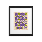 Mid Century Modern Garden Path Pattern 339 Purple and Olive Green Framed Art Print Gallery Image 6