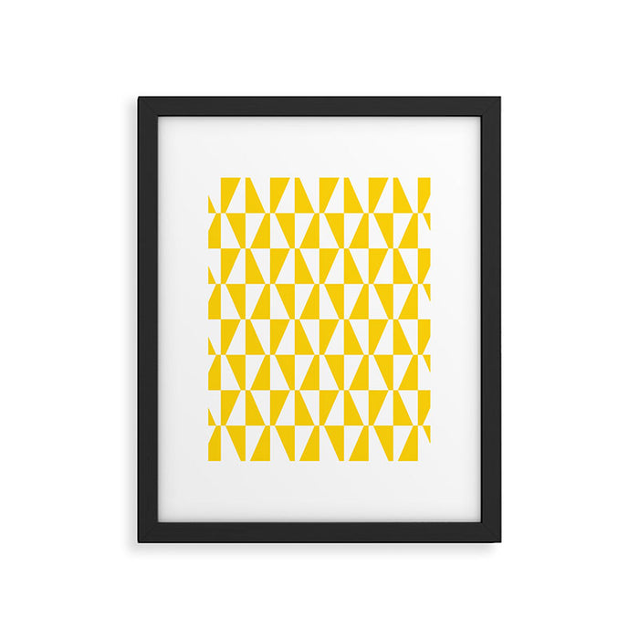 Mid Century Modern Geometric 312 Yellow Framed Art Print Gallery Image 1