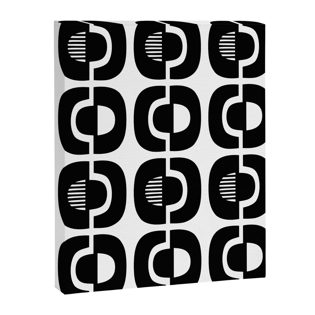 Mid Century Modern Geometric 921 Black and White Canvas Print Gallery Image 8