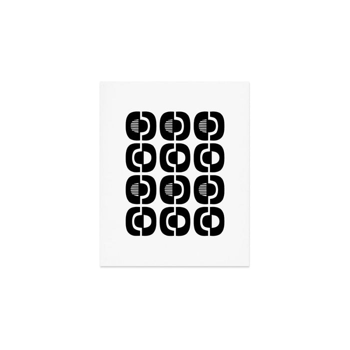 Mid Century Modern Geometric 921 Black and White Art Print Gallery Image 1