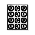Mid Century Modern Geometric 921 Black and White Framed Canvas Print Gallery Image 8