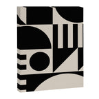 Mid Century Modern Geometric 936 Black and Linen White Canvas Print Gallery Image 8