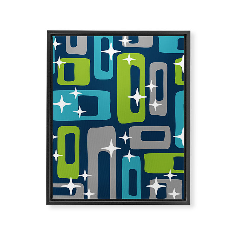 Mid Century Modern Geometric Abstract 190 Framed Canvas Print Gallery Image 8