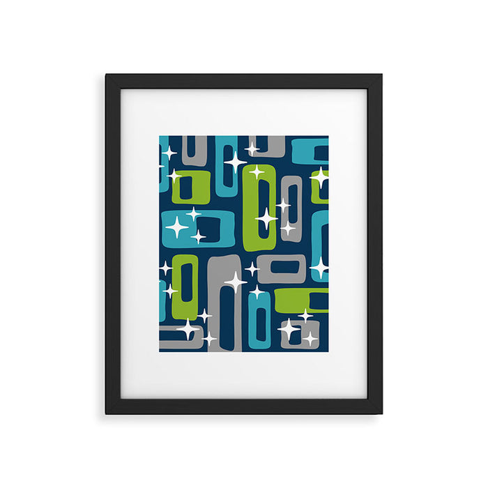 Mid Century Modern Geometric Abstract 190 Framed Art Print Gallery Image 1