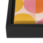 Mid Century Modern Geometric Abstract 833 Orange Pink and Yellow Framed Canvas Print Gallery Image 3
