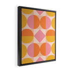 Mid Century Modern Geometric Abstract 833 Orange Pink and Yellow Framed Canvas Print Gallery Image 2