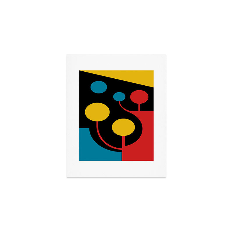 Mid Century Modern Geometric Abstract Art Print Gallery Image 1
