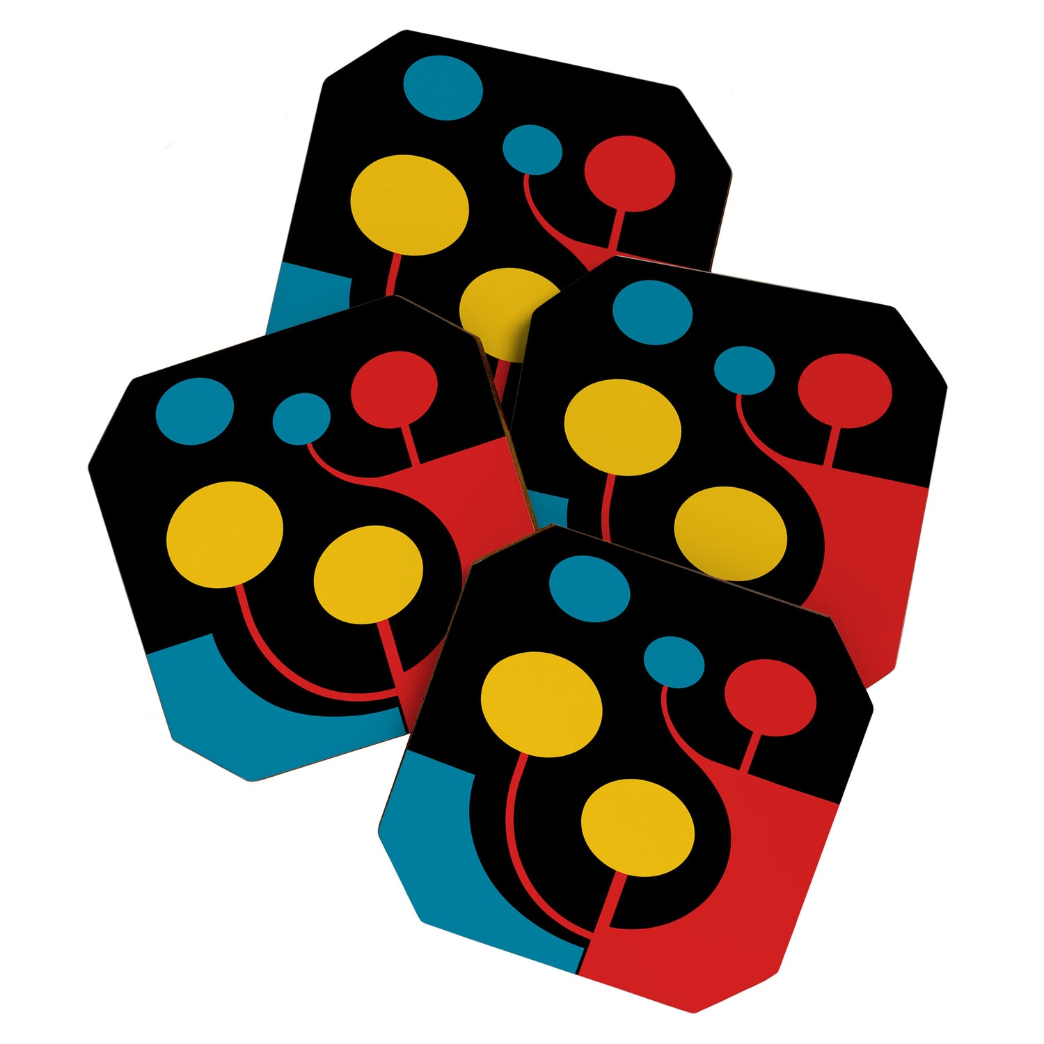 Mid Century Modern Geometric Abstract Coaster Gallery Image 1