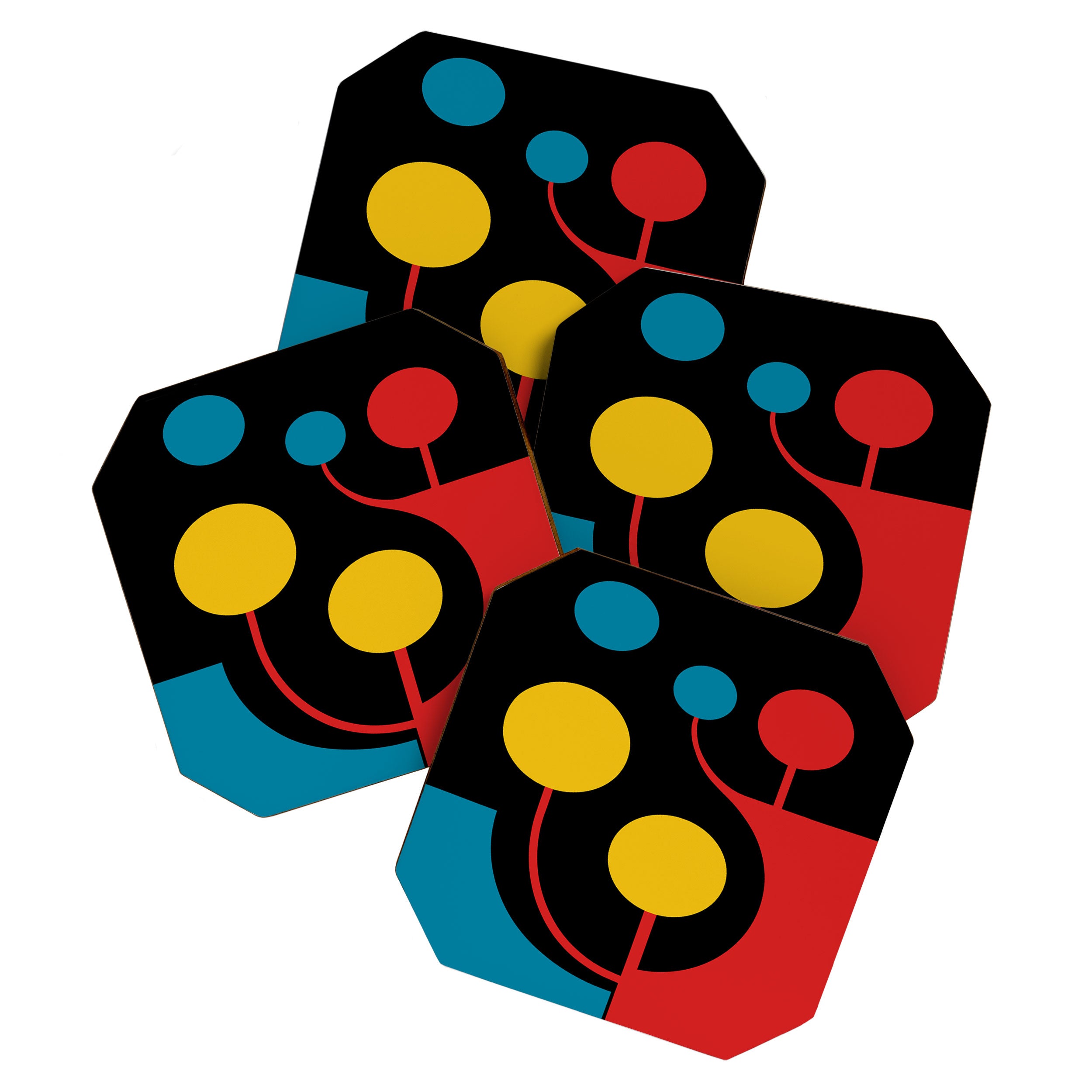 Mid Century Modern Geometric Abstract Coaster Gallery Image 1