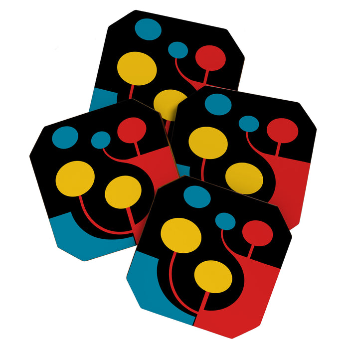 Mid Century Modern Geometric Abstract Coaster Gallery Image 1