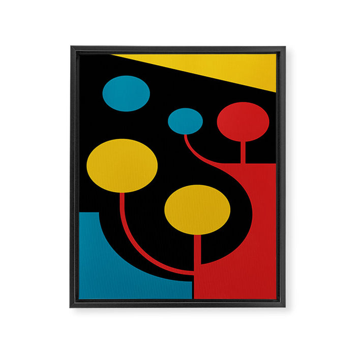 Mid Century Modern Geometric Abstract Framed Canvas Print Gallery Image 1