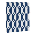 Mid Century Modern Geometric Half Oval Pattern 248 Navy Blue Canvas Print Gallery Image 8