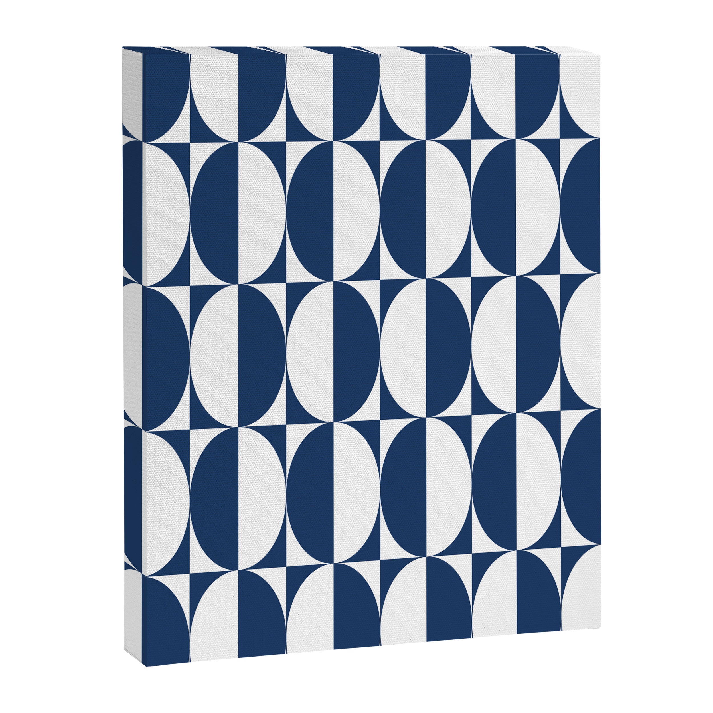 Mid Century Modern Geometric Half Oval Pattern 248 Navy Blue Canvas Print Gallery Image 8