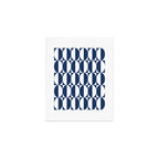 Mid Century Modern Geometric Half Oval Pattern 248 Navy Blue Art Print Gallery Image 1