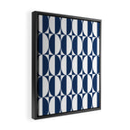 Mid Century Modern Geometric Half Oval Pattern 248 Navy Blue Framed Canvas Print Gallery Image 2