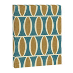 Mid Century Modern Geometric Oval Pattern 227 Blue Gold and Beige Canvas Print Gallery Image 8