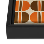 Mid Century Modern Geometric Pattern 127 Autumn Brown and Orange Framed Canvas Print Gallery Image 3