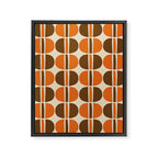 Mid Century Modern Geometric Pattern 127 Autumn Brown and Orange Framed Canvas Print Gallery Image 8