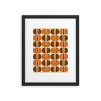 Mid Century Modern Geometric Pattern 127 Autumn Brown and Orange Framed Art Print Gallery Image 6