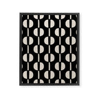 Mid Century Modern Geometric Pattern 157 Black and Linen White Framed Canvas Print Gallery Image 8