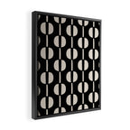 Mid Century Modern Geometric Pattern 157 Black and Linen White Framed Canvas Print Gallery Image 2