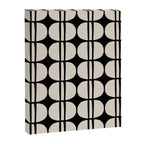 Mid Century Modern Geometric Pattern 157 Mid Mod Black and Linen White Canvas Print Gallery Image 8