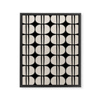 Mid Century Modern Geometric Pattern 157 Mid Mod Black and Linen White Framed Canvas Print Gallery Image 8