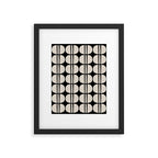 Mid Century Modern Geometric Pattern 157 Mid Mod Black and Linen White Framed Art Print Gallery Image 6