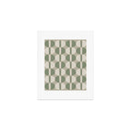 Mid Century Modern Geometric Pattern 176 Sage Green and Beige Art Print Gallery Image 1