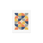 Mid Century Modern Geometric Pattern 445 Blue Yellow Orange Gray and Beige Art Print Gallery Image 1